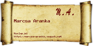 Marcsa Aranka névjegykártya
